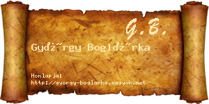 György Boglárka névjegykártya
