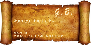 György Boglárka névjegykártya